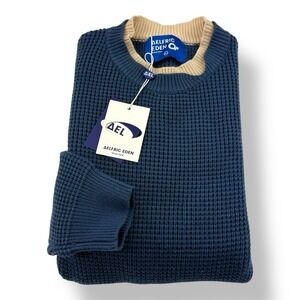 Aelfric Eden Men's Size‎ XL Blue & Tan Woven Pullover Sweater NWT Acrylic Nylon